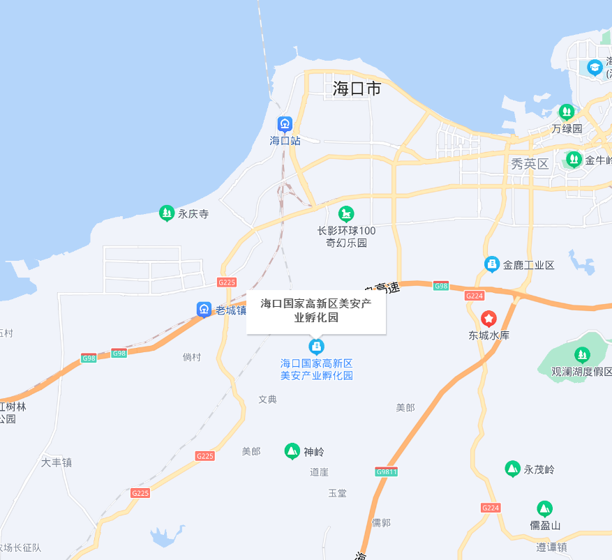 海南省海口美安國(guó)家高新區(qū)產(chǎn)業(yè)孵化園地圖